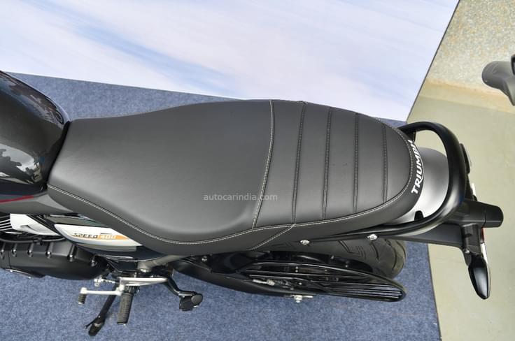 Seat height is a very manageable 790mm and the single-piece seat appears quite spacious for two people. Seat height is a very manageable 790mm and the single-piece seat appears quite spacious for two people.
